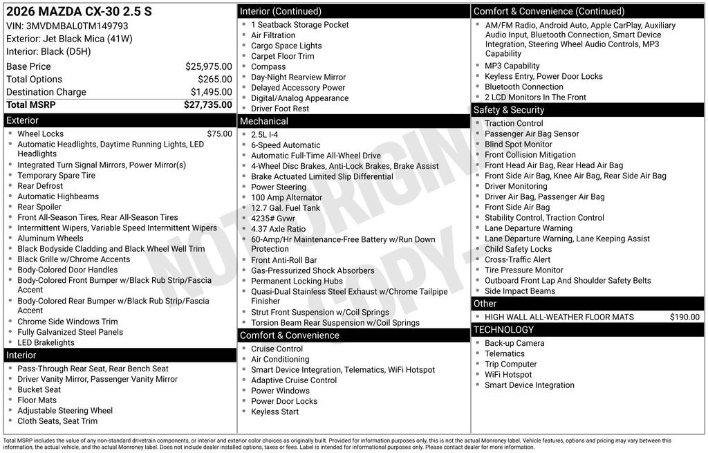 New 2026 MAZDA CX-30 AWD 2.5 S image 34