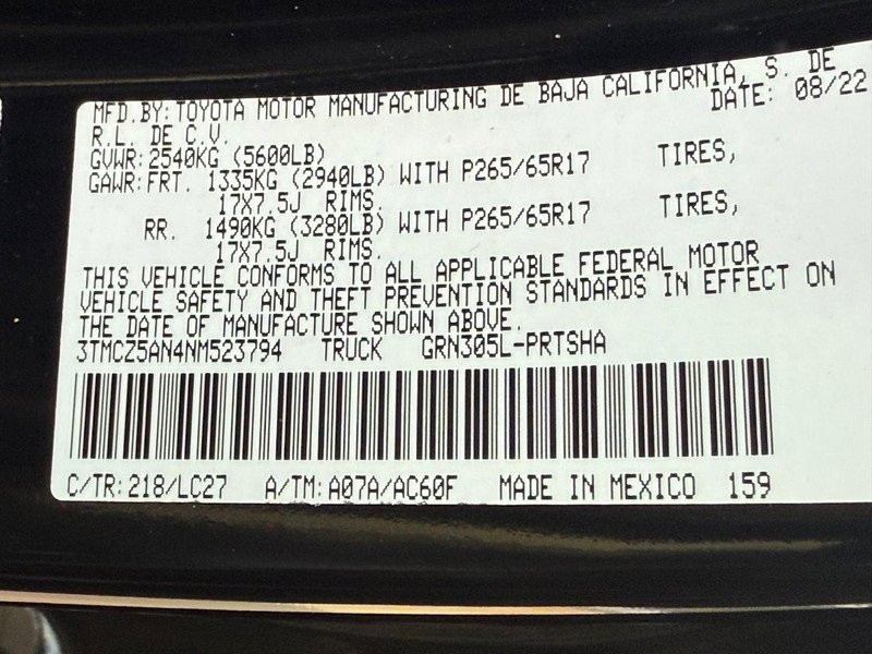 Used 2022 Toyota Tacoma TRD Sport w/ TRD Premium Sport Package image 30