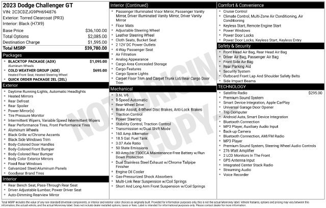Used 2023 Dodge Challenger GT w/ Blacktop Package RWD image 29