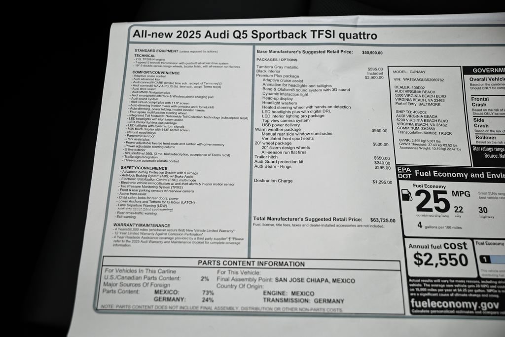 Used 2025 Audi Q5 Premium Plus w/ Premium Plus AWD/4WD image 15