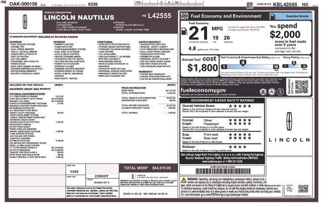 Used 2019 Lincoln Nautilus Reserve w/ Ultimate Package AWD/4WD image 3