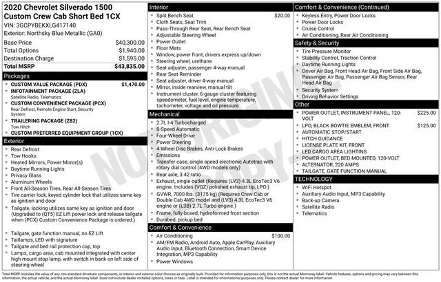 Used 2020 Chevrolet Silverado 1500 Custom w/ Custom Value Package AWD/4WD image 5