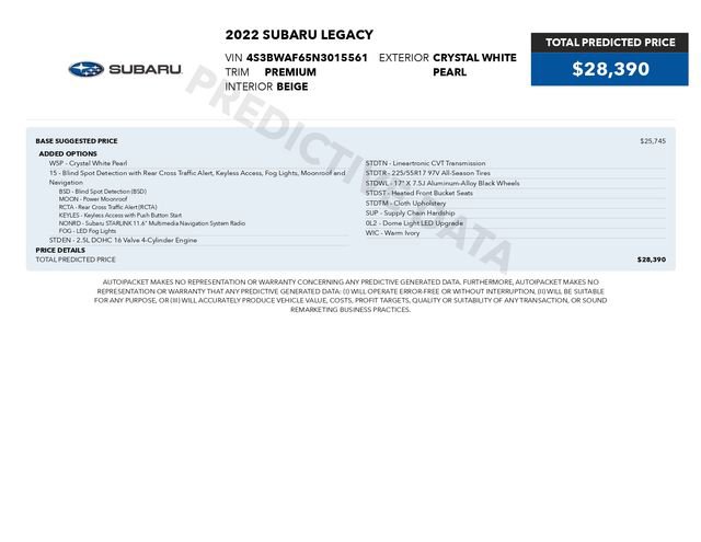 Used 2022 Subaru Legacy Premium image 3