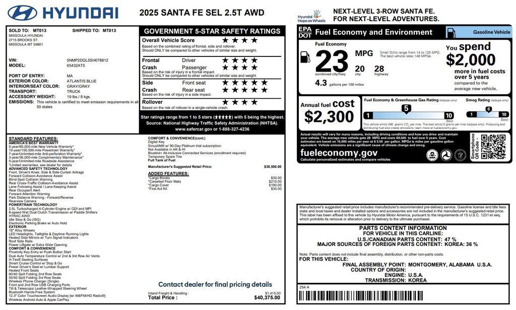 Used 2025 Hyundai Santa Fe SEL image 28
