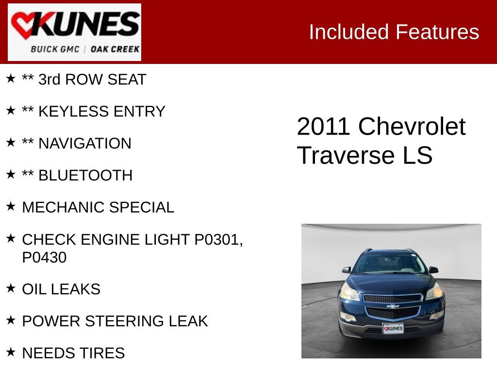 Used 2011 Chevrolet Traverse LS FWD image 2