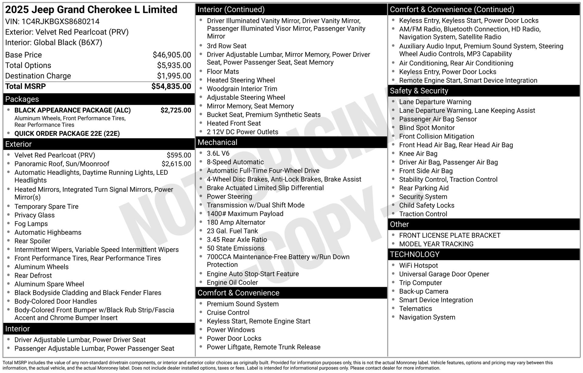 New 2025 Jeep Grand Cherokee L Limited w/ Black Appearance Package image 3