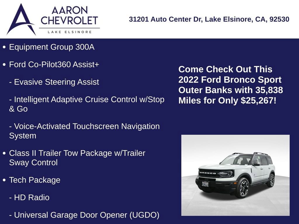 Used 2022 Ford Bronco Sport Outer Banks w/ Tech Package AWD/4WD image 5