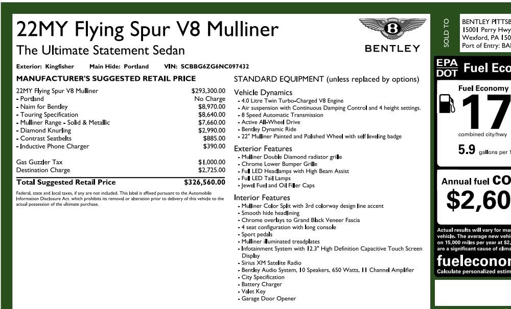 Used 2022 Bentley Flying Spur V8 AWD/4WD image 8