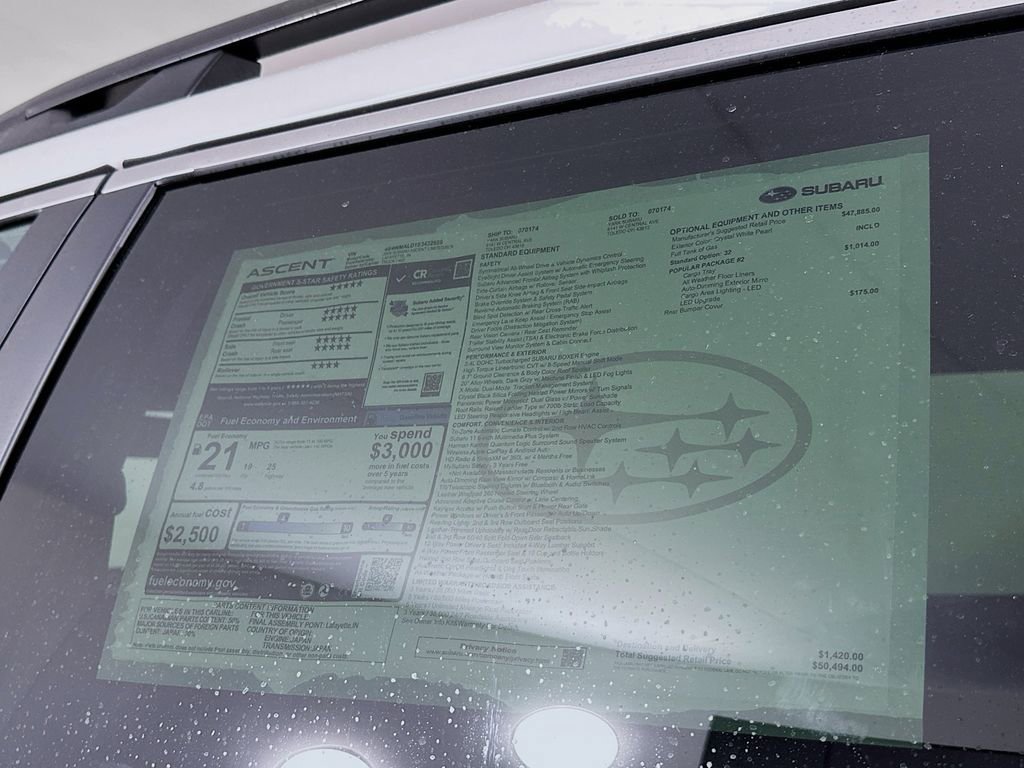 New 2025 Subaru Ascent Limited w/ Popular Package #2 image 12