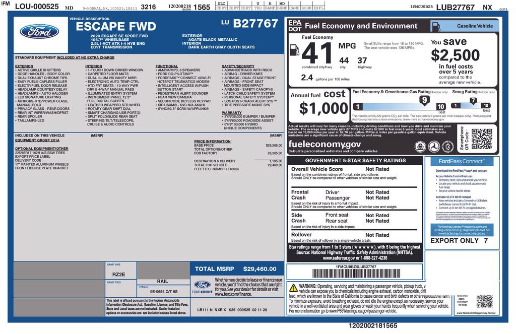 Used 2020 Ford Escape SE Sport FWD image 31