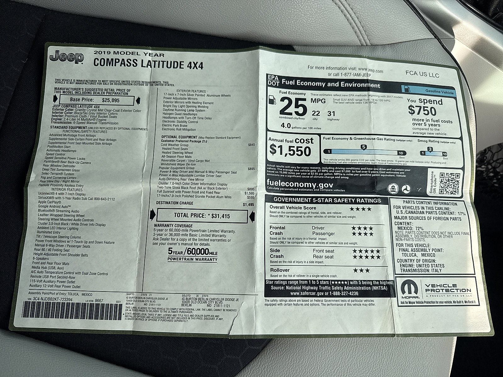 Used 2019 Jeep Compass Latitude w/ Popular Equipment Group AWD/4WD image 55
