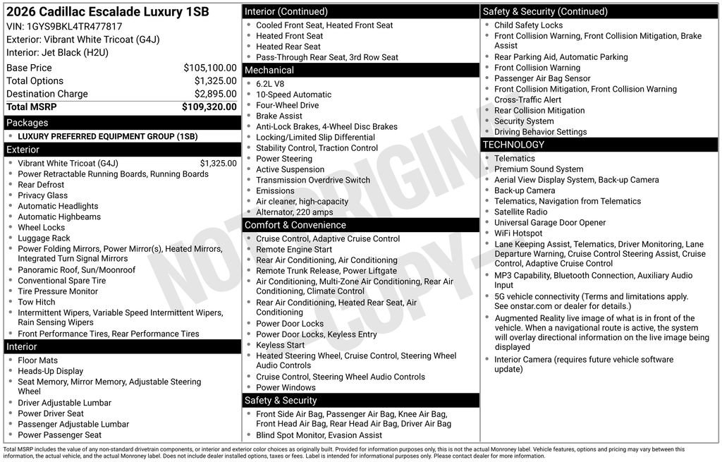 New 2026 Cadillac Escalade Luxury AWD/4WD image 5