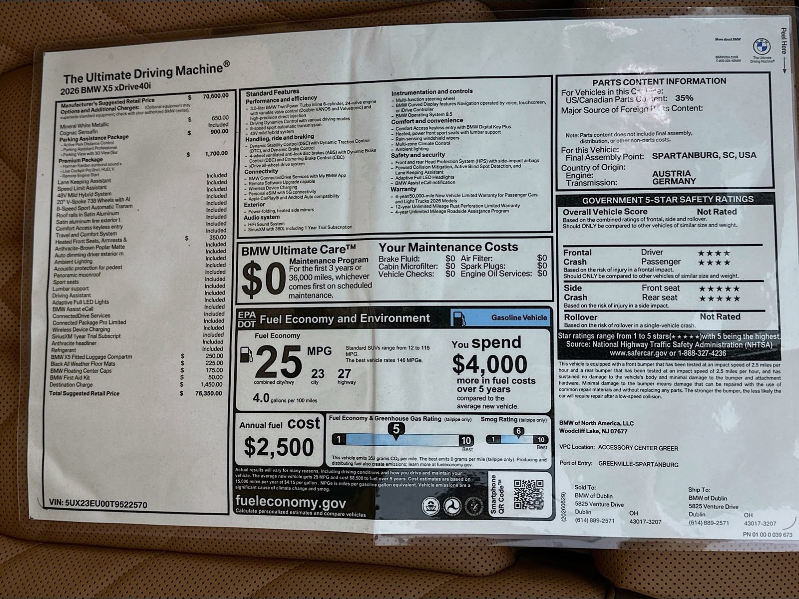 New 2026 BMW X5 xDrive40i w/ Premium Package AWD/4WD image 47