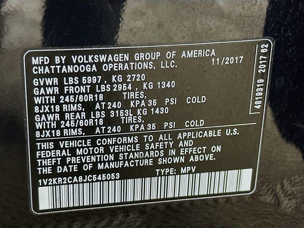 Used 2018 Volkswagen Atlas SE AWD/4WD image 39