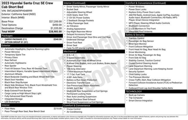 Used 2023 Hyundai Santa Cruz SE w/ Cargo Package image 6