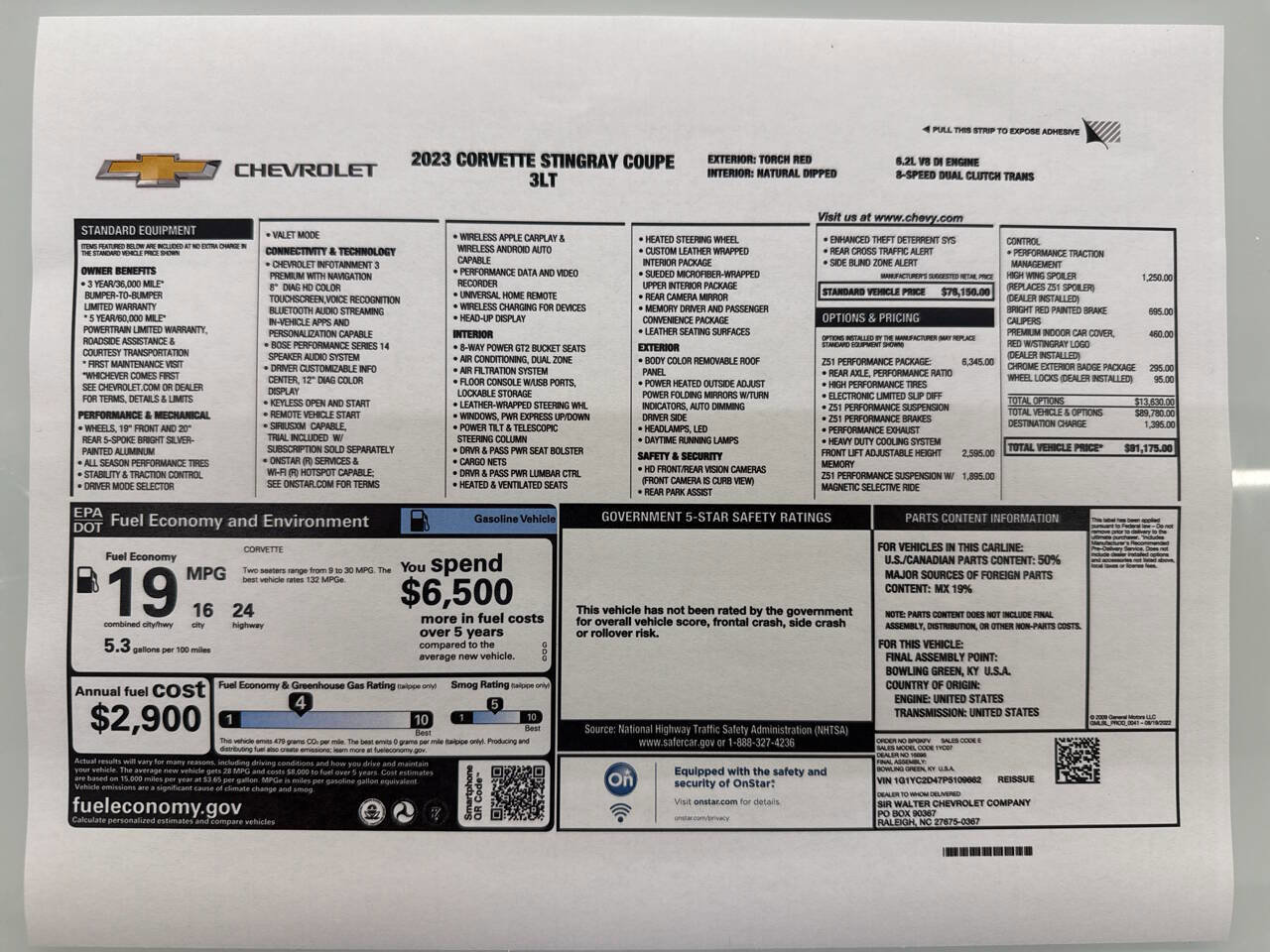 Used 2023 Chevrolet Corvette Stingray Premium Cpe w/ Z51 Performance Package image 2