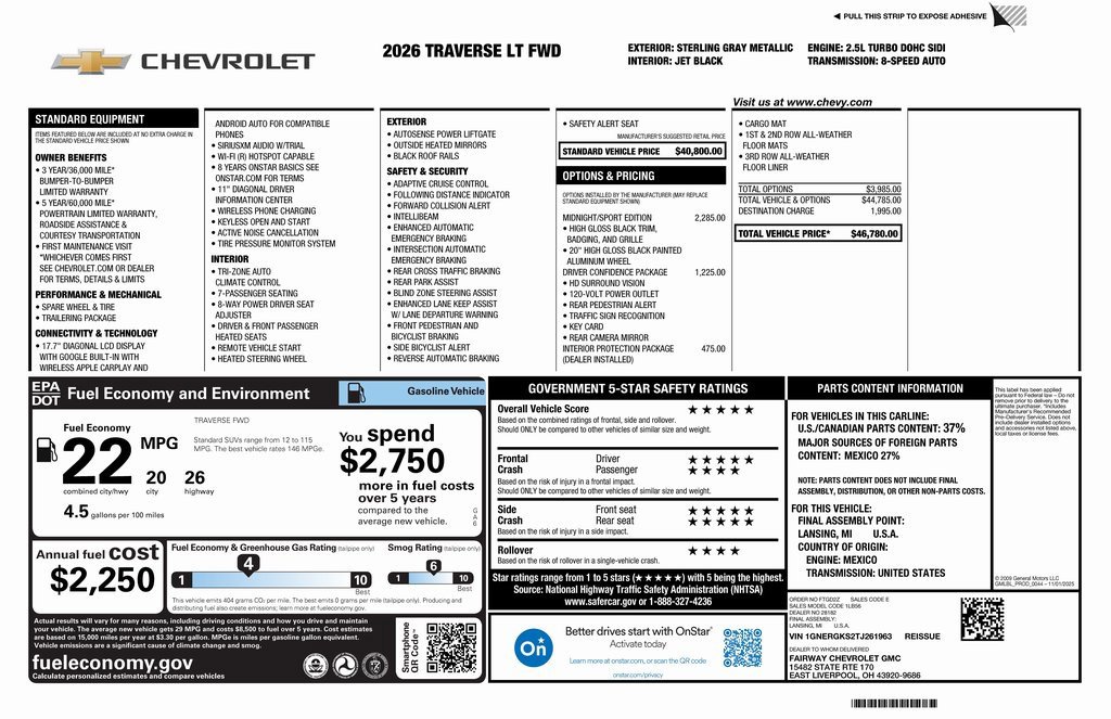 New 2026 Chevrolet Traverse LT image 4