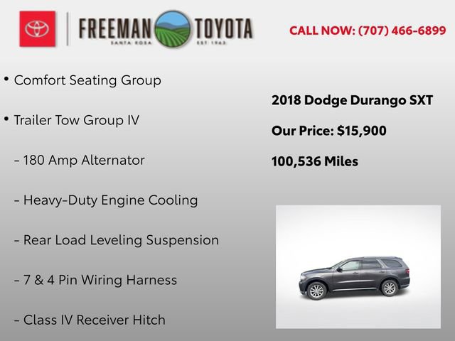 Used 2018 Dodge Durango SXT w/ Quick Order Package 2BB AWD/4WD image 9