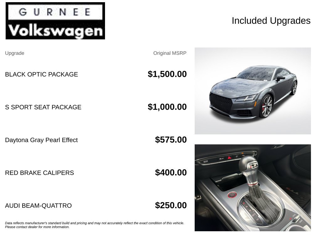 Used 2018 Audi TTS 2.0T Coupe w/ Black Optic Package AWD/4WD image 4