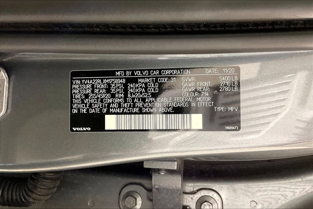 Used 2021 Volvo XC60 T6 Inscription w/ Advanced Package AWD/4WD image 32