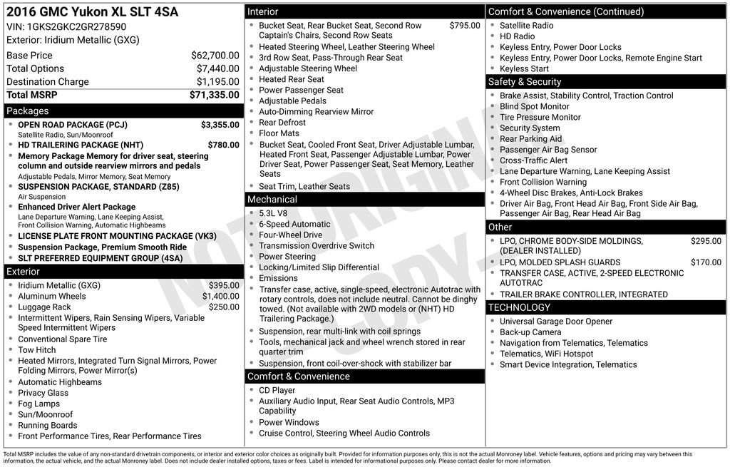 Used 2016 GMC Yukon XL SLT w/ Open Road Package image 46