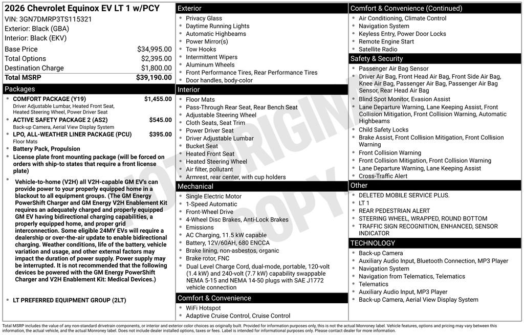 New 2026 Chevrolet Equinox EV LT w/ Comfort Package image 10