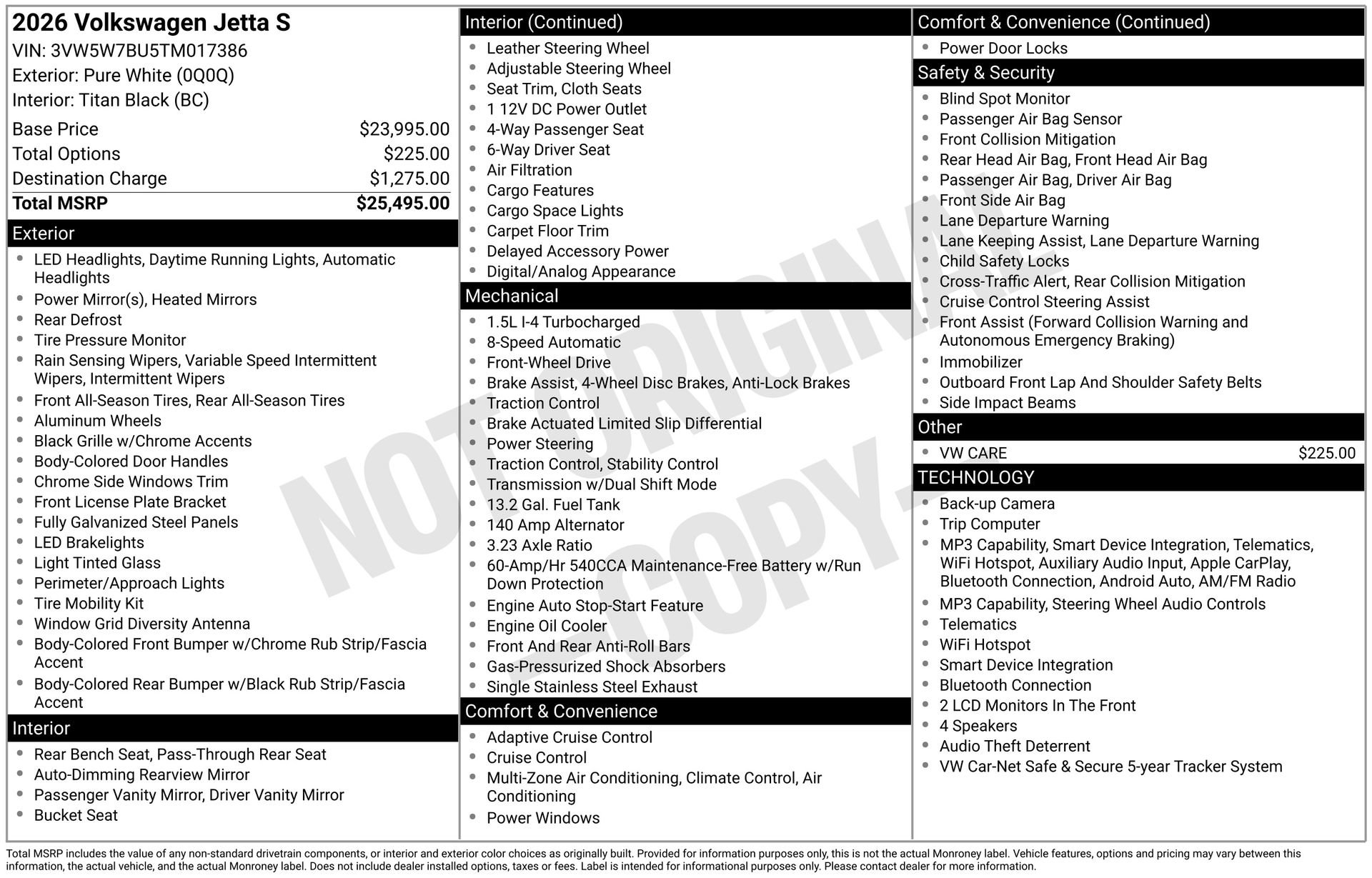 Certified 2026 Volkswagen Jetta S FWD image 29