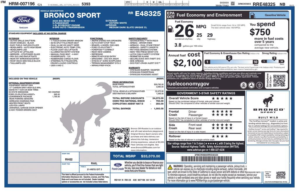 Used 2024 Ford Bronco Sport Big Bend w/ Convenience Package image 5