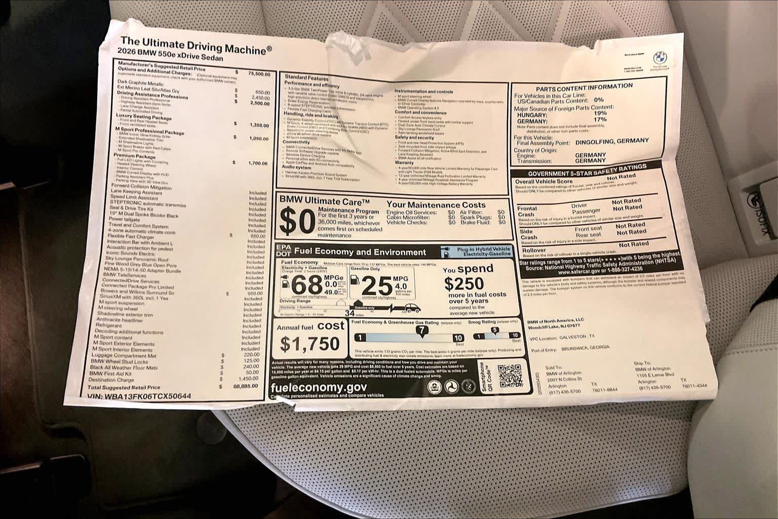 New 2026 BMW 550e xDrive AWD/4WD image 19
