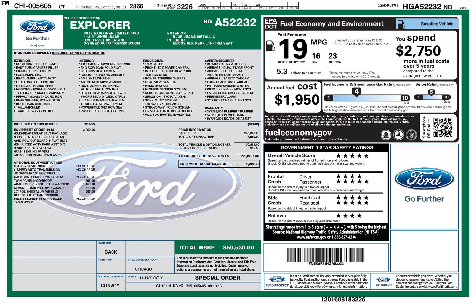Used 2017 Ford Explorer Limited w/ Equipment Group 301A AWD/4WD image 15
