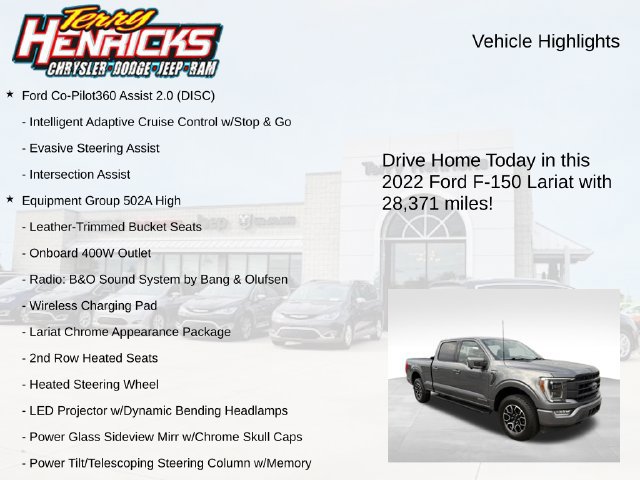 Used 2022 Ford F150 Lariat w/ Equipment Group 502A High AWD/4WD image 4