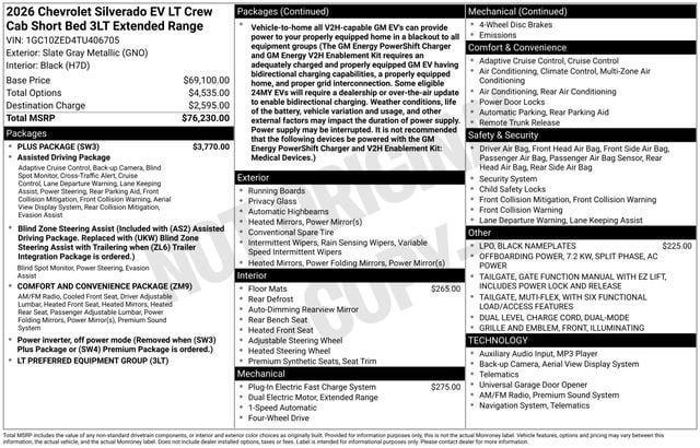 New 2026 Chevrolet Silverado EV LT w/ Plus Package image 2