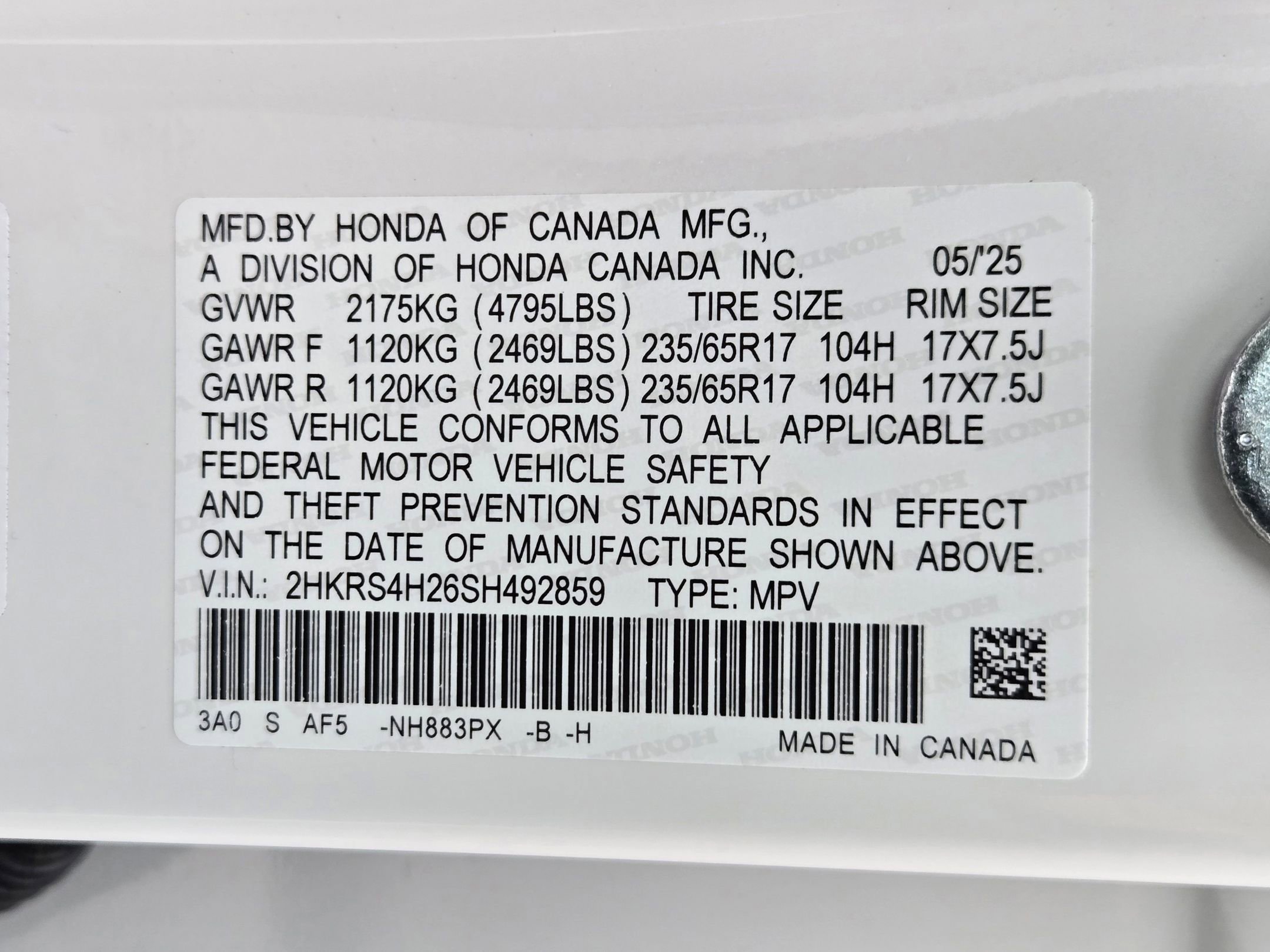 Certified 2025 Honda CR-V LX image 33