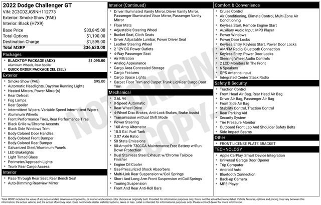 Used 2022 Dodge Challenger GT w/ Blacktop Package image 35