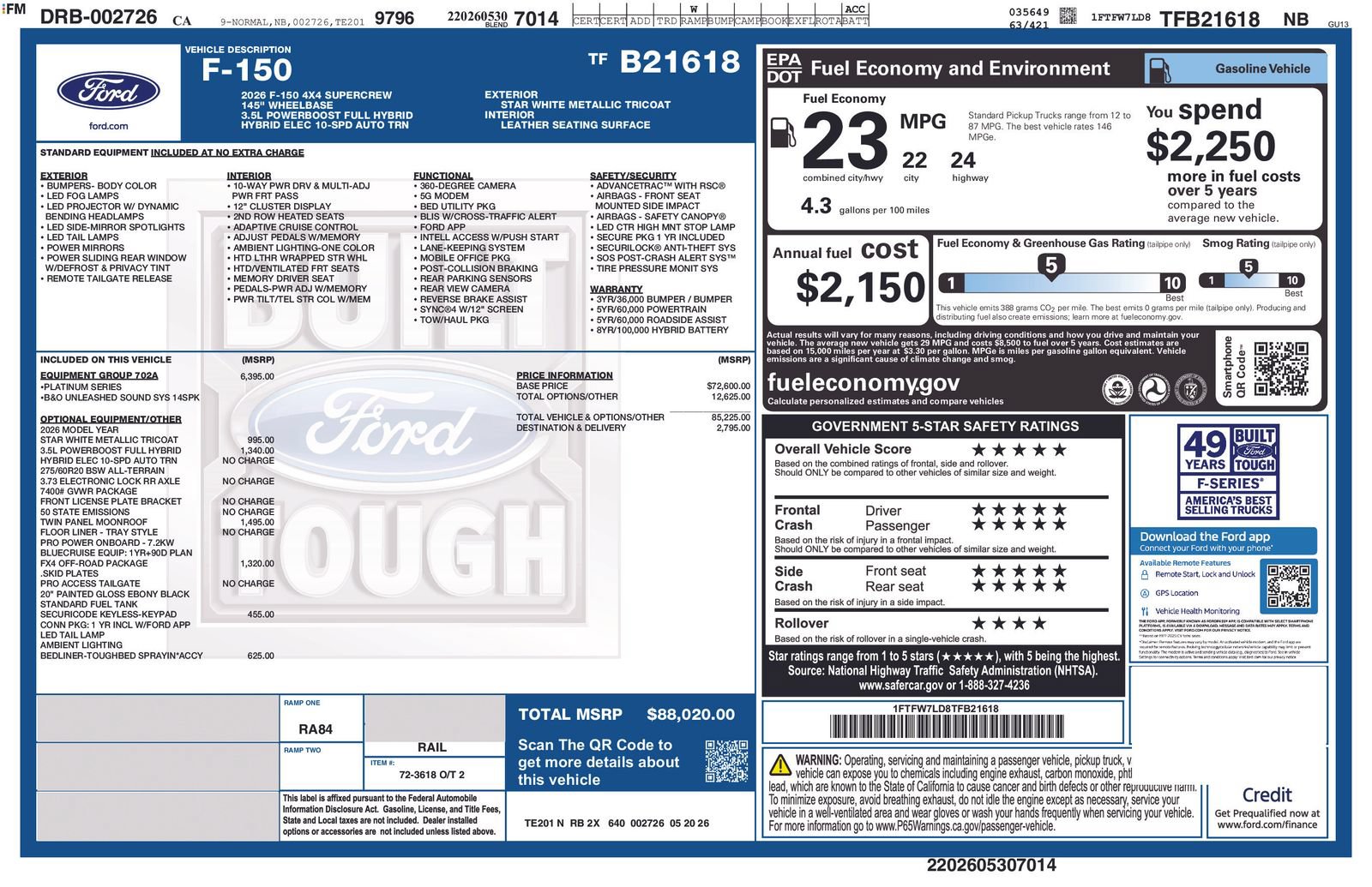 New 2026 Ford F150 Platinum w/ Equipment Group 702A High AWD/4WD image 38