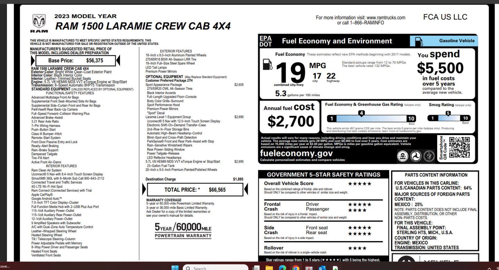 Used 2023 RAM 1500 Laramie AWD/4WD image 4