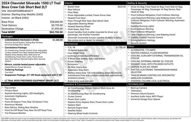 Used 2024 Chevrolet Silverado 1500 LT Trail Boss w/ Convenience Package II image 6