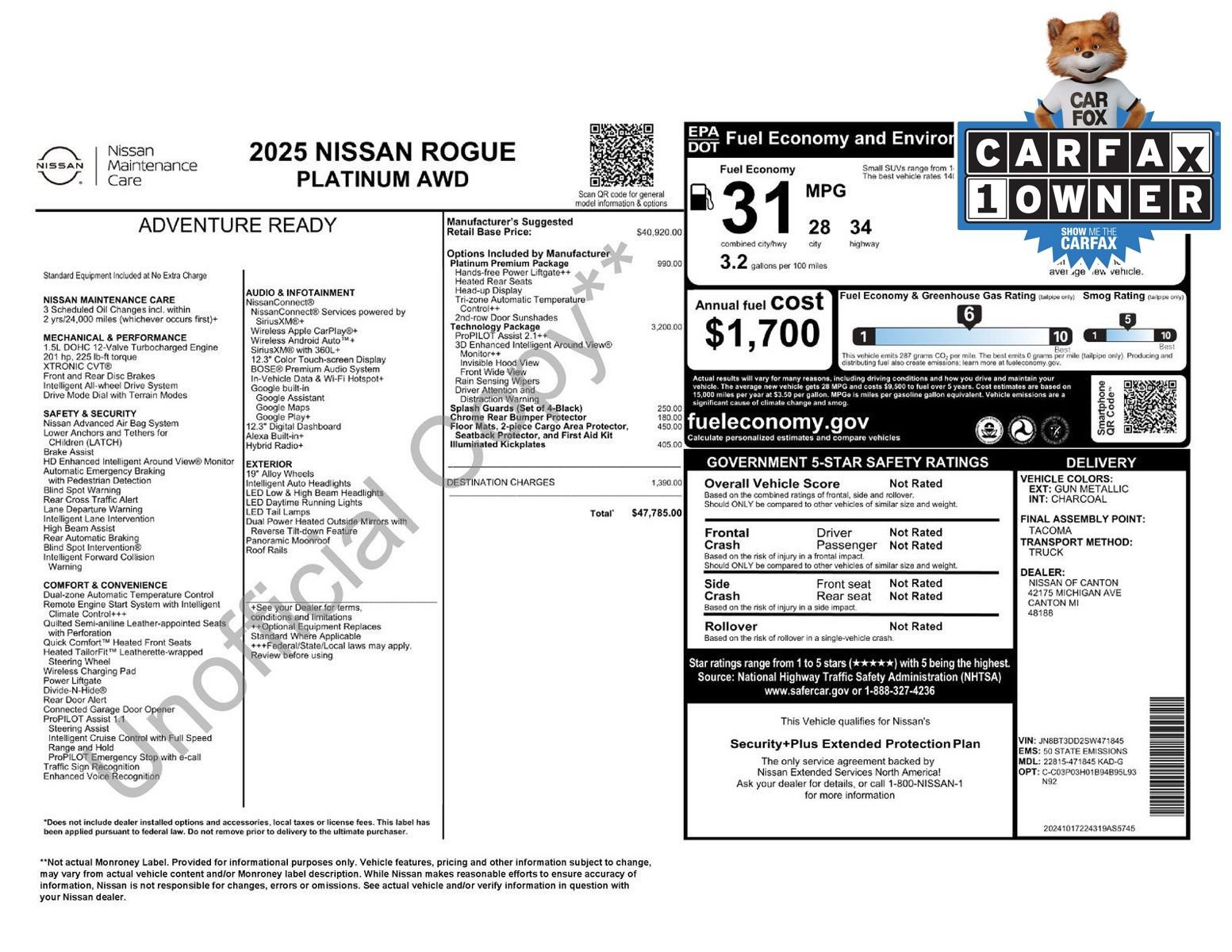 Certified 2025 Nissan Rogue Platinum w/ Tech Package AWD/4WD image 3