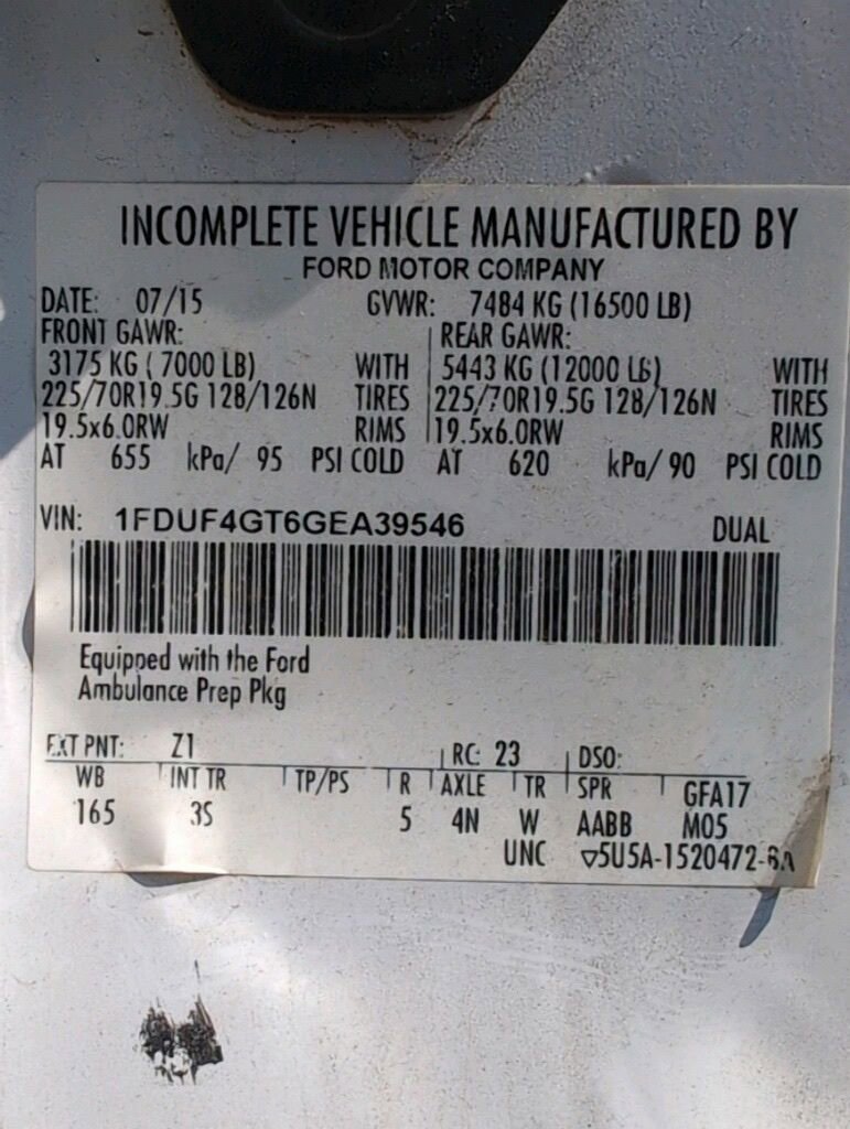 Used 2016 Ford F450 XLT w/ Ambulance Prep Package image 34