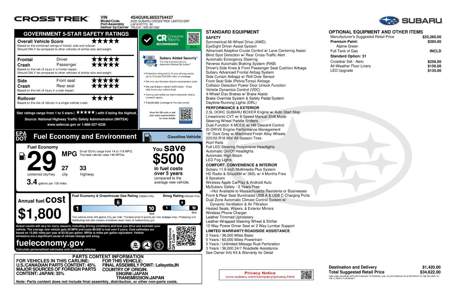 Certified 2025 Subaru Crosstrek 2.5i Limited image 11