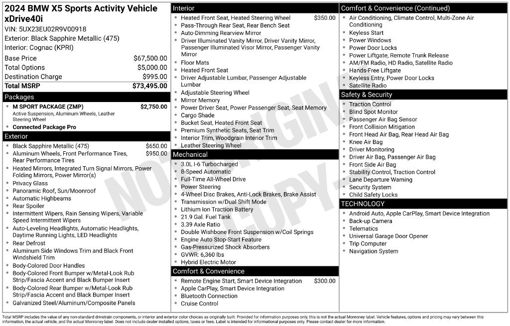 Used 2024 BMW X5 xDrive40i w/ M Sport Package AWD/4WD image 4