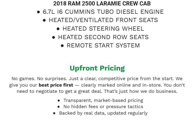 Used 2018 RAM 2500 Laramie w/ Sport Appearance Group AWD/4WD image 2