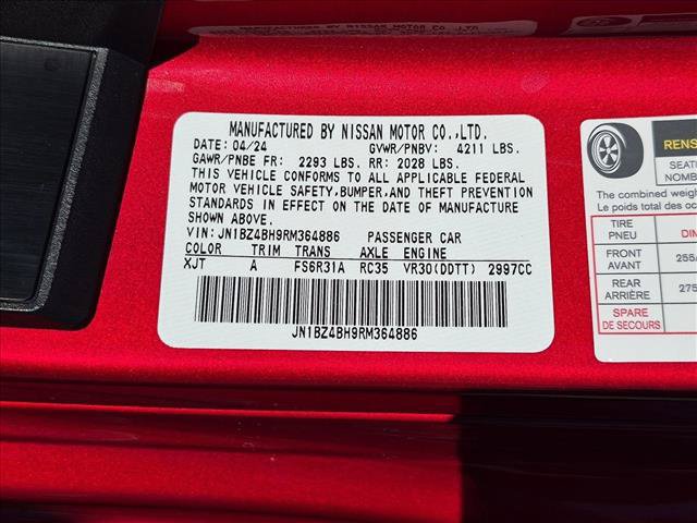 Used 2024 Nissan Z Performance w/ Floor Mat Package RWD image 16