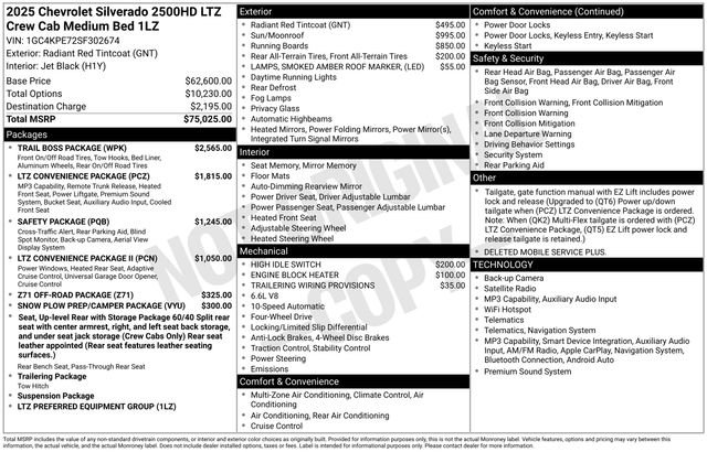 Certified 2025 Chevrolet Silverado 2500 LTZ w/ Trail Boss Package AWD/4WD image 6
