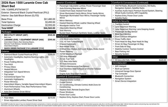 Certified 2026 RAM 1500 Laramie w/ Bed Utility Group RWD image 8