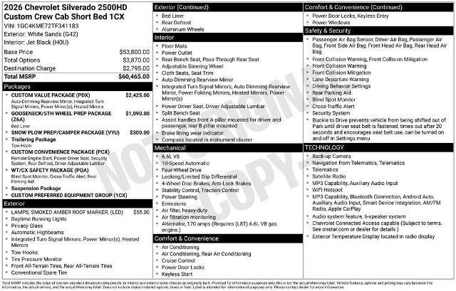 New 2026 Chevrolet Silverado 2500 Custom w/ Custom Value Package AWD/4WD image 29