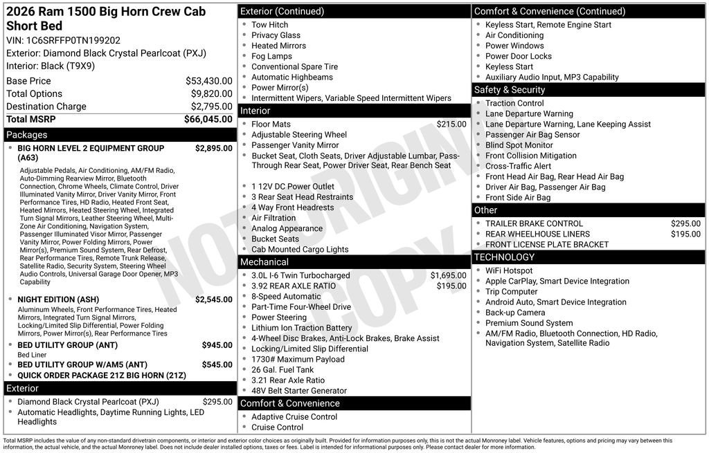 New 2026 RAM 1500 Big Horn AWD/4WD image 22