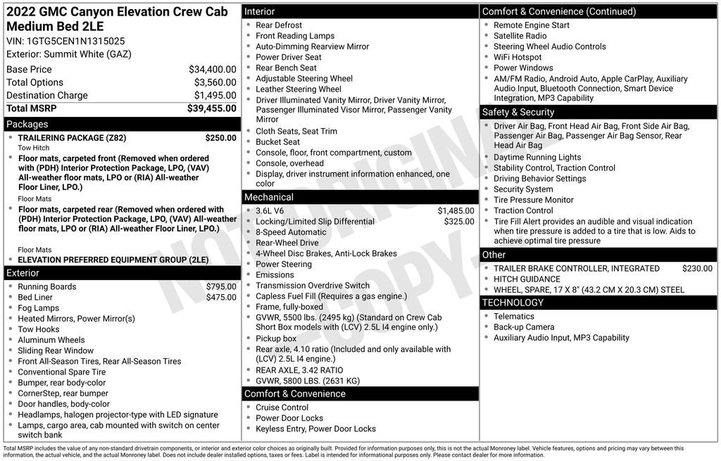 Used 2022 GMC Canyon Elevation w/ Trailering Package RWD image 4