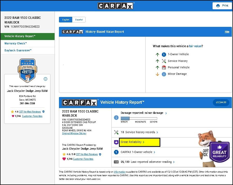 Used 2022 RAM 1500 Classic Warlock w/ Technology Package I image 13