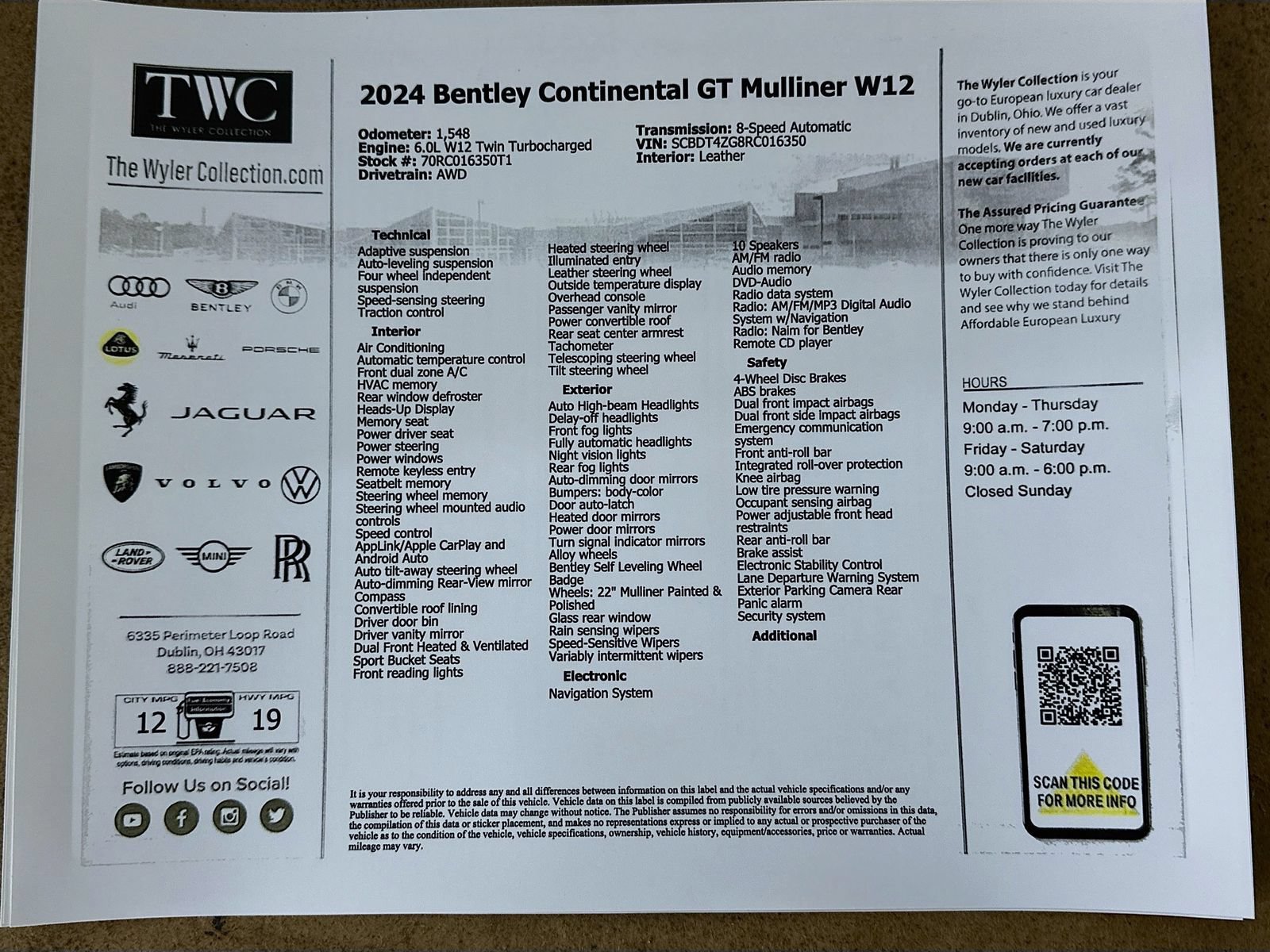 Used 2024 Bentley Continental GT Mulliner AWD/4WD image 46